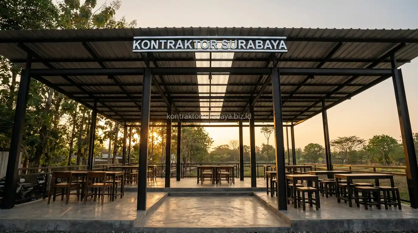 cafe outdoor baja ringan minimalis gresik