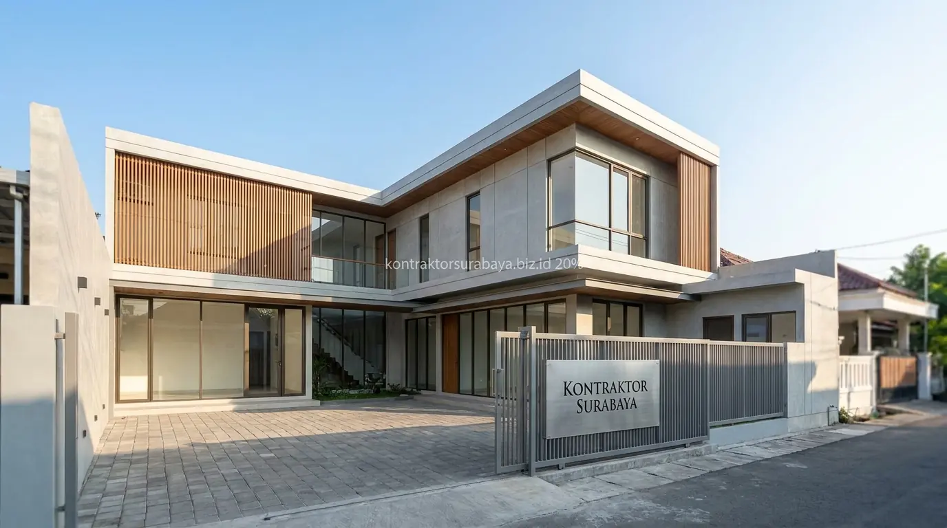 Desain arsitektur kos-kosan eksklusif 2 lantai dekat kampus di Surabaya
