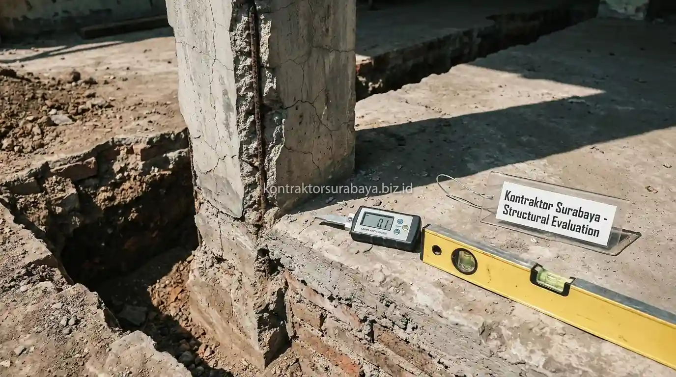 Evaluasi kondisi struktur dan pondasi rumah lama sebelum renovasi