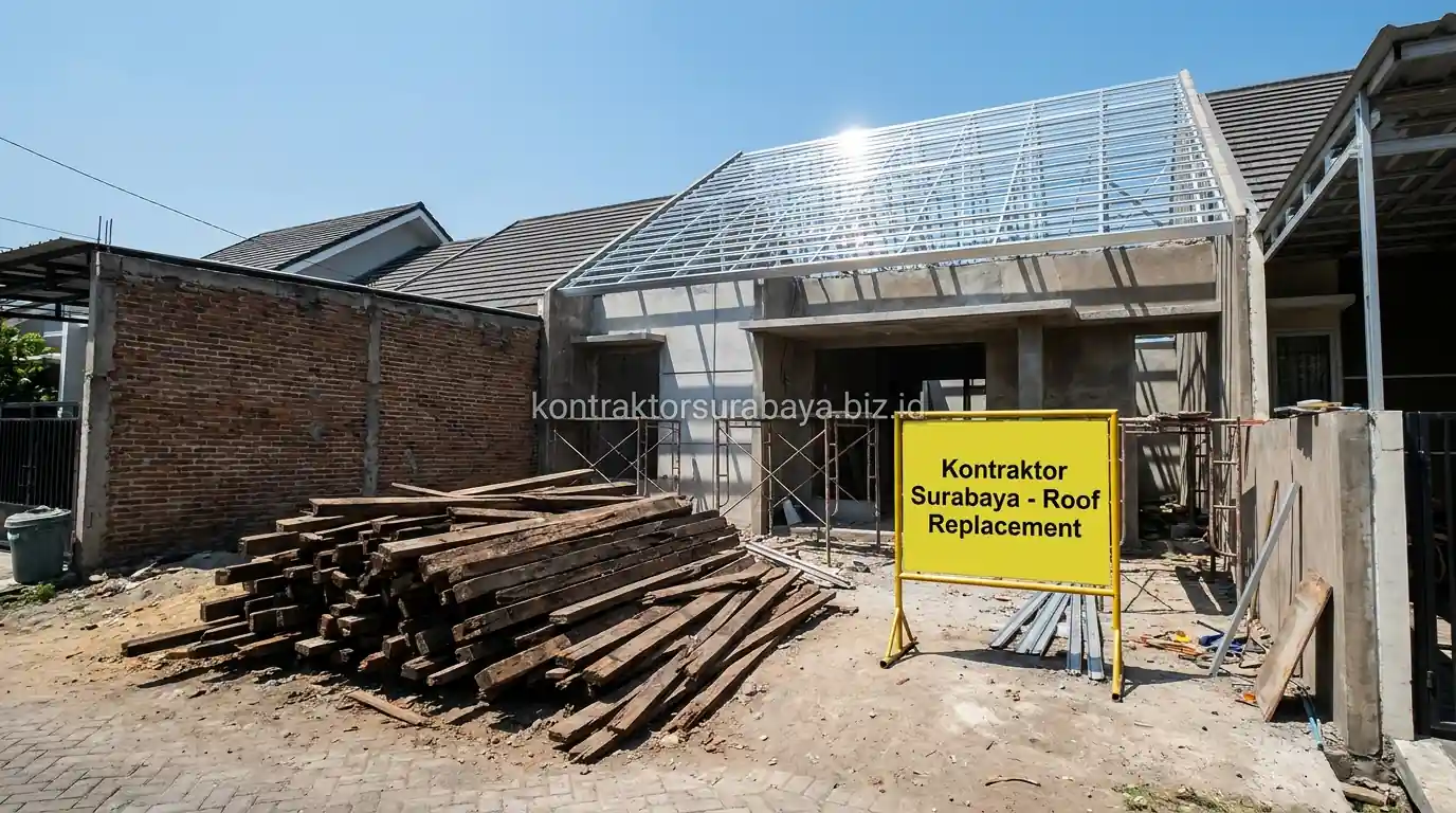 Mengganti atap kayu baja ringan Sidoarjo