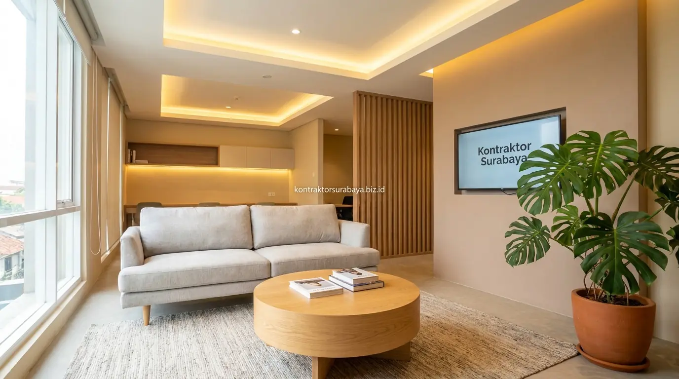 ruang kerja kolaborasi desain interior kantor modern